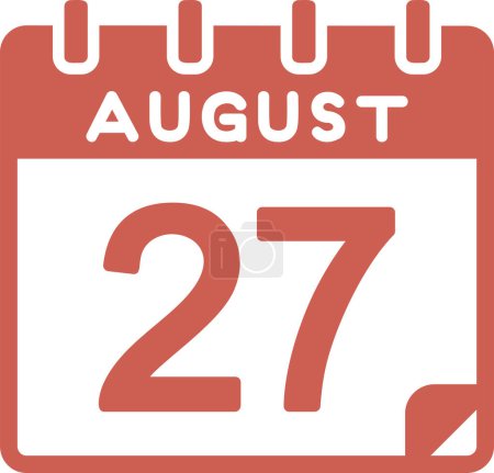 Illustration for Calendar with the date of August 27 - Royalty Free Image
