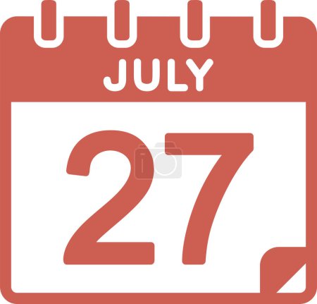 Ilustración de Calendario con la fecha del 27 de julio - Imagen libre de derechos