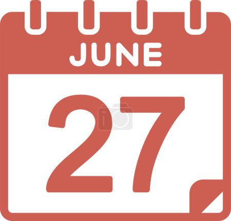 Illustration for Calendar with the date of June 27 - Royalty Free Image