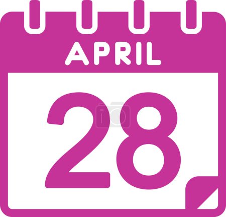 Ilustración de Calendario con la fecha del 28 de abril - Imagen libre de derechos