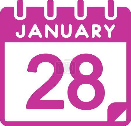 Illustration for Vector illustration. calendar with the date of January 28 - Royalty Free Image