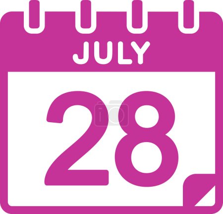 Ilustración de Calendario con la fecha del 28 de julio - Imagen libre de derechos