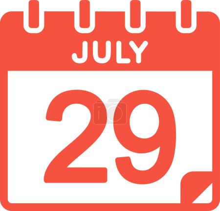 Ilustración de Calendario con la fecha del 29 de julio - Imagen libre de derechos