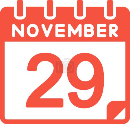Illustration for Vector illustration. calendar with the date of November  29 - Royalty Free Image