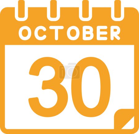 Ilustración de Calendario con la fecha del 30 de octubre - Imagen libre de derechos