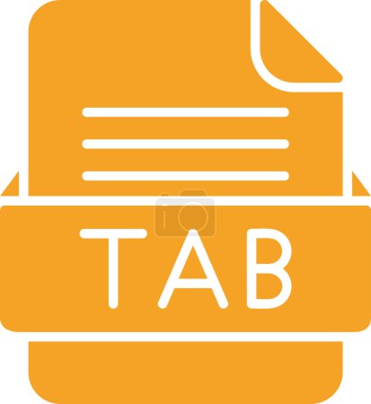 Illustration for TAB file web icon, vector illustration - Royalty Free Image