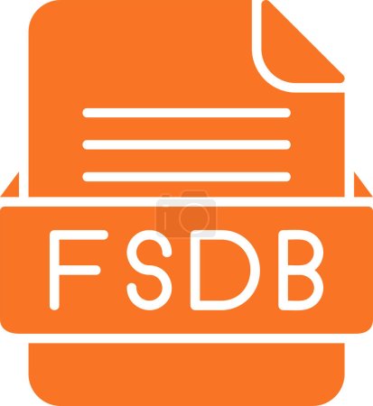 Illustration for FSDB file web icon, vector illustration - Royalty Free Image