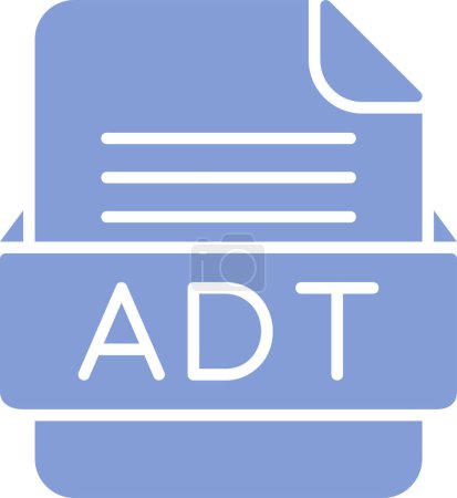 Illustration for ADT file web icon, vector illustration - Royalty Free Image