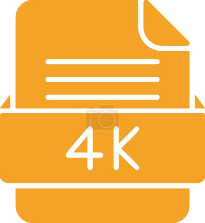 Illustration for 4K file web icon, vector illustration - Royalty Free Image