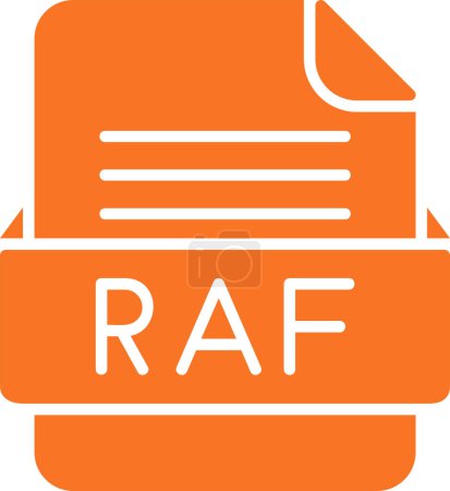 Illustration for RAF file, document icon, vector illustration - Royalty Free Image