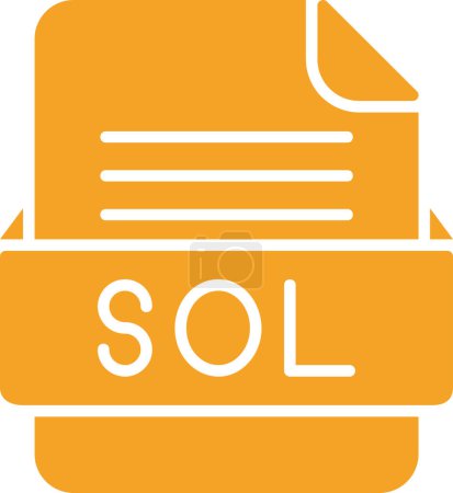 Illustration for SOL file, document icon, vector illustration - Royalty Free Image