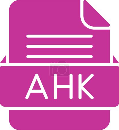 Téléchargez les illustrations : Fichier AHK, icône de document, illustration vectorielle - en licence libre de droit