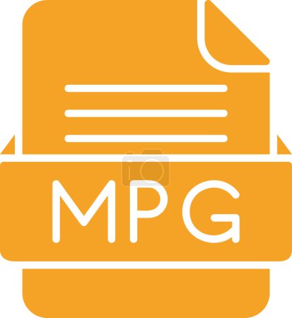 Téléchargez les illustrations : Fichier MPG, icône de document, illustration vectorielle - en licence libre de droit