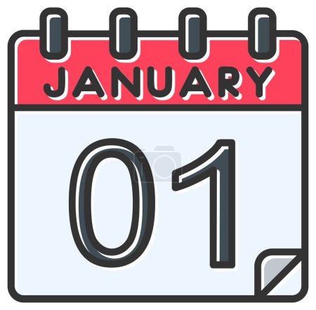 Illustration for Vector illustration. calendar with the date of January 01 - Royalty Free Image