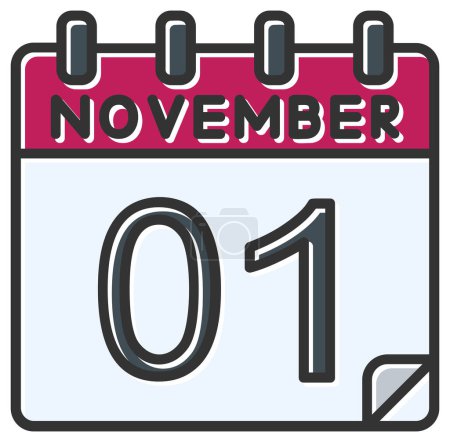 Illustration for Vector illustration. calendar with the date of  November 01 - Royalty Free Image