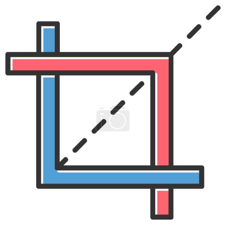Crop Tool  icon, vector illustration