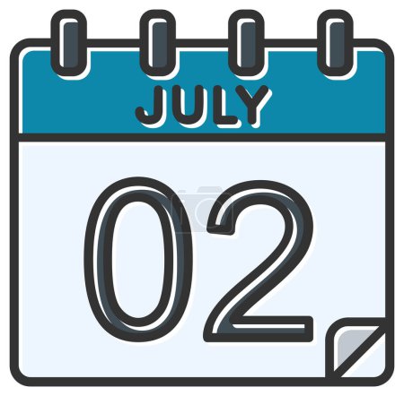 Illustration for Vector illustration. calendar with the date of July  02 - Royalty Free Image