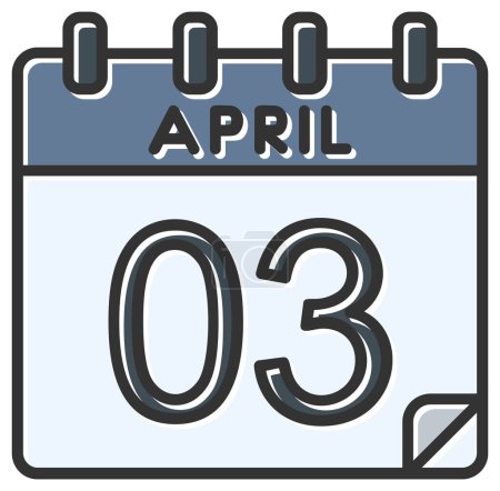 Illustration for Vector illustration. calendar with the date of April  03 - Royalty Free Image