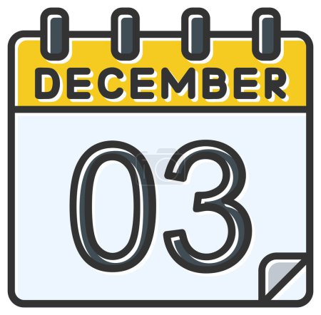 Illustration for Vector illustration. calendar with the date of December 03 - Royalty Free Image