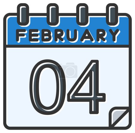 Illustration for Vector illustration. calendar with the date of February 04 - Royalty Free Image