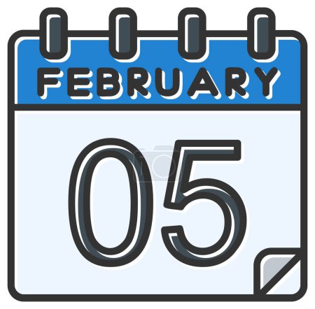 Illustration for Vector illustration. calendar with the date of February 05 - Royalty Free Image