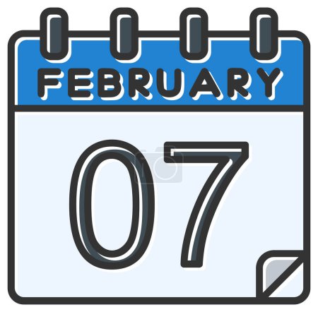 Illustration for Vector illustration. calendar with the date of February 07 - Royalty Free Image