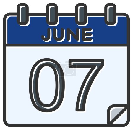 Illustration for Vector illustration. calendar with the date of June 07 - Royalty Free Image