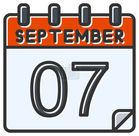 Illustration for Vector illustration. calendar with the date of  September  07 - Royalty Free Image