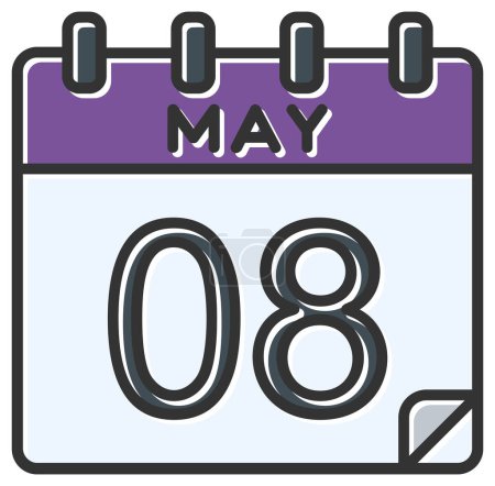 Illustration for Vector illustration. calendar with the date of May   08 - Royalty Free Image