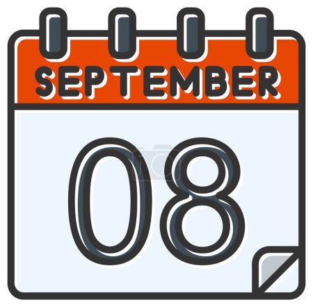 Illustration for Vector illustration. calendar with the date of  September 08 - Royalty Free Image