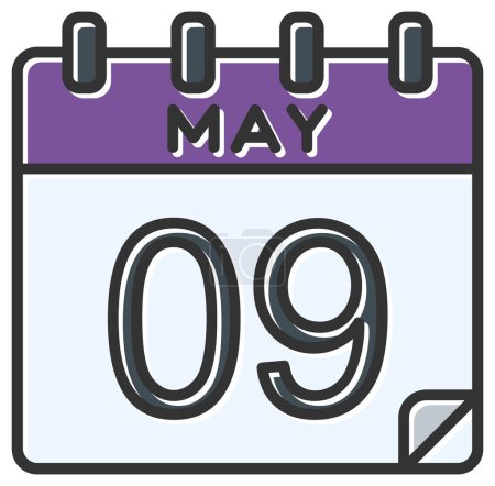 Illustration for Vector illustration. calendar with the date of May   09 - Royalty Free Image
