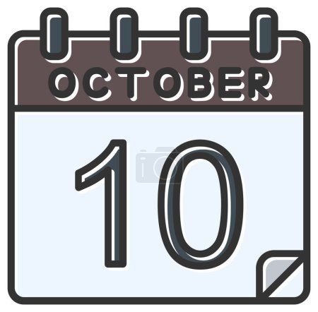 Illustration for Vector illustration. calendar with the date of  October 10 - Royalty Free Image