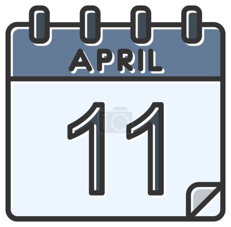 Illustration for Vector illustration. calendar with the date of April 11 - Royalty Free Image