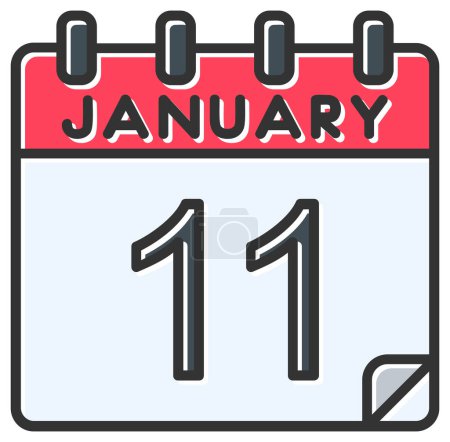 Illustration for Vector illustration. calendar with the date of January 11 - Royalty Free Image