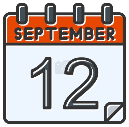 Illustration for Vector illustration. calendar with the date of  September 12 - Royalty Free Image