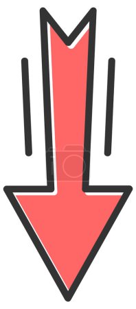 Illustration for Arrow down vector icon. style is outline icon symbol - Royalty Free Image