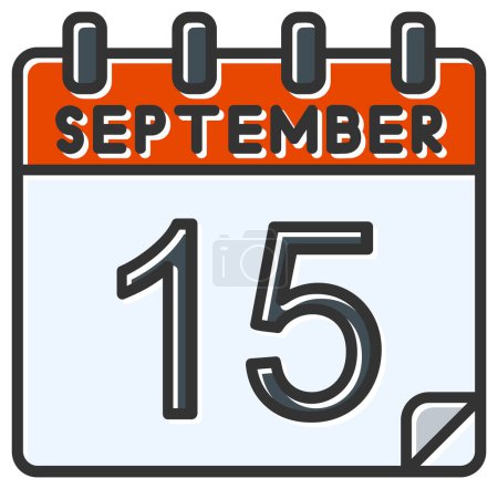 Illustration for Vector illustration. calendar with the date of  September 15 - Royalty Free Image