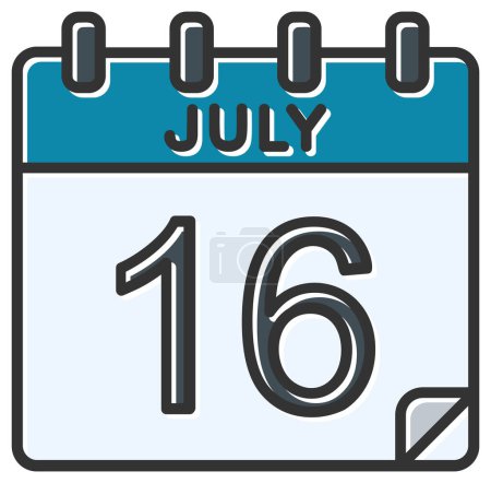 Illustration for Vector illustration. calendar with the date of July 16 - Royalty Free Image
