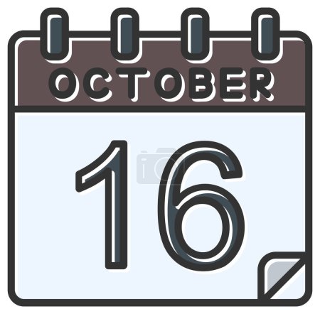 Illustration for Vector illustration. calendar with the date of  October 16 - Royalty Free Image