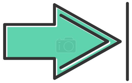 Illustration for Arrow vector icon. style is outline icon symbol, soft blue color, white background. - Royalty Free Image