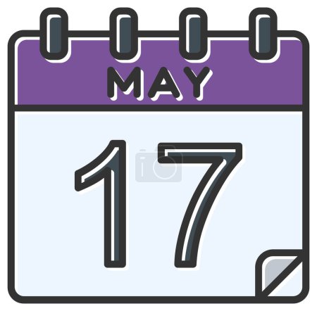 Illustration for Vector illustration. calendar with the date of May 17 - Royalty Free Image
