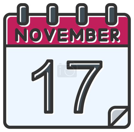 Illustration for Vector illustration. calendar with the date of  November 17 - Royalty Free Image