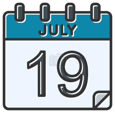 Illustration for Vector illustration. calendar with the date of July   19 - Royalty Free Image