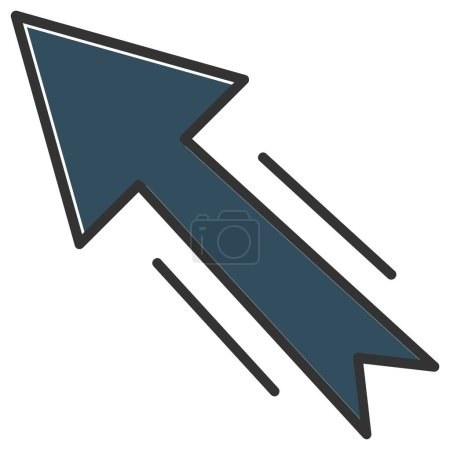 Illustration for Arrow  left up contour vector icon - Royalty Free Image