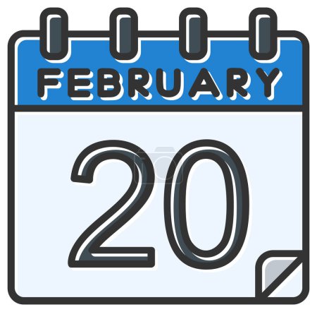 Illustration for Vector illustration. calendar with the date of February 20 - Royalty Free Image