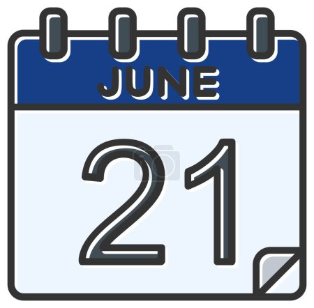 Illustration for Vector illustration. calendar with the date of June 21 - Royalty Free Image