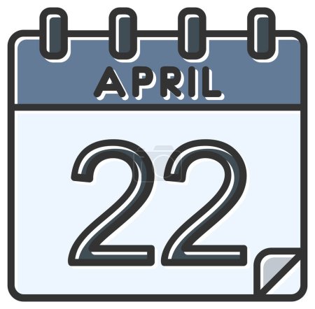 Illustration for Vector illustration. calendar with the date of April 22 - Royalty Free Image