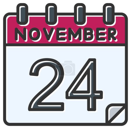 Illustration for Vector illustration. calendar with the date of  November 24 - Royalty Free Image