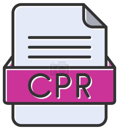 Illustration for CPR file web icon, vector illustration - Royalty Free Image