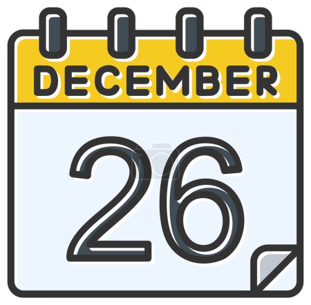 Illustration for Vector illustration. calendar with the date of December 26 - Royalty Free Image
